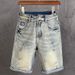 Men's Clothing New Men's Denim Stretch Shorts Summer Thin Style Scratched Trend Retro Simple And Versatile_mkmklike.com