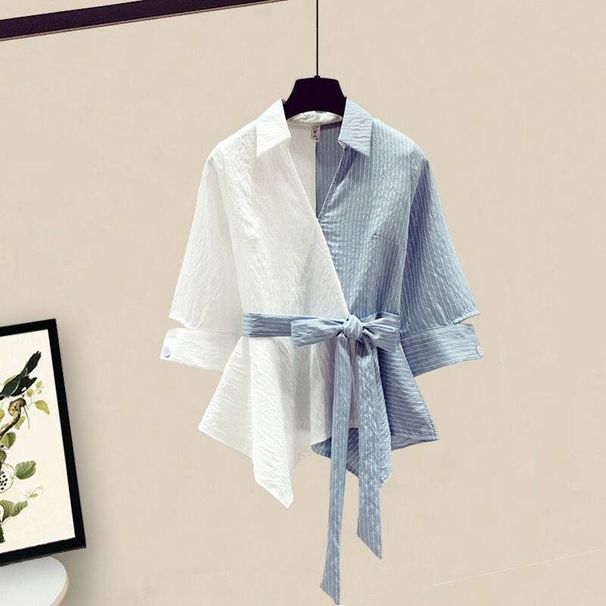 Women's Age-reducing Shirt Short-sleeved Skirt Two-piece Set_mkmklike.com
