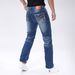 Men's Slim Fit Stretch Denim Jeans – European Washed Blue Straight-Leg Tapered Pants (S-2XL)_mkmklike.com