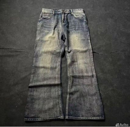 Unisex Slim Fit Straight-Leg Jeans Vintage Denim Rust Patina Bamboo Texture Wash Effortless Androgynous Style 2023_mkmklike.com