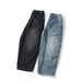 Distressed High-Waisted Baggy Jeans For Men – Vintage Washed Denim, Oversized Straight-Leg, Streetwear Drop-Crotch (Unisex, 90s Grunge Aesthetic)_mkmklike.com