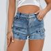 Women's Clothing High Waist Sexy Hole Elastic Plus Size Casual Pants Denim Shorts Jeans_mkmklike.com