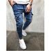 Men's Clothing New European And American Men's Hip Hop Washed Casual Sports Pants Cuffed Jeans K137_mkmklike.com