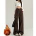 Maillard Style Fleece-Lined Straight Leg Jeans For Women – High Waist Loose Fit Winter Pants (S-2xl, Cotton Blend)_mkmklike.com