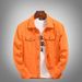 Northfold Trendy Spring Autumn Denim For Men, Loose Fit, Plus Size, Korean Style, Orange Color, Casual And Stylish Jacket_mkmklike.com
