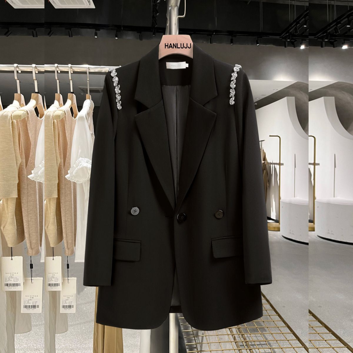 Women's Clothing beaded chain, loose suit_mkmklike.com