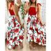 New Style Suspender Splicing Print Irregular Tube Top Dress Large Stock_mkmklike.com