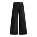 American High Street Washed Denim Wide-Leg Men's Vintage Design Zipper Decoration Loose Flared Floor-Length Pants_mkmklike.com