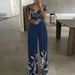 2023 Women's Fashion One Shoulder Print Temperament Commuter Casual High Waist Jumpsuit Women_mkmklike.com