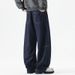 Versatile Splicing Curved Knife Casual Pants For Men In Autumn, Loose And Wide Legs, Long Pants With A Sense Of Drape_mkmklike.com