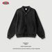 Loom BE Men's Clothing 2025 Autumn Winter American High Street Unisex Style Fleece Washed Retro Black Zipper Cardigan_mkmklike.com