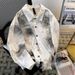 Loom European American Fashion Vintage Denim Jacket For Men With Full Letter Print On Back And Tassel Destroyed High Street_mkmklike.com