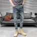 Spring And Autumn Jeans Men's Slim-fitting Pants New Nine-point Casual Trendy Pants Men's_mkmklike.com