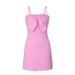 Women's Clothing women's pink sweet and spicy short skirt suspender skirt bow dress dress_mkmklike.com