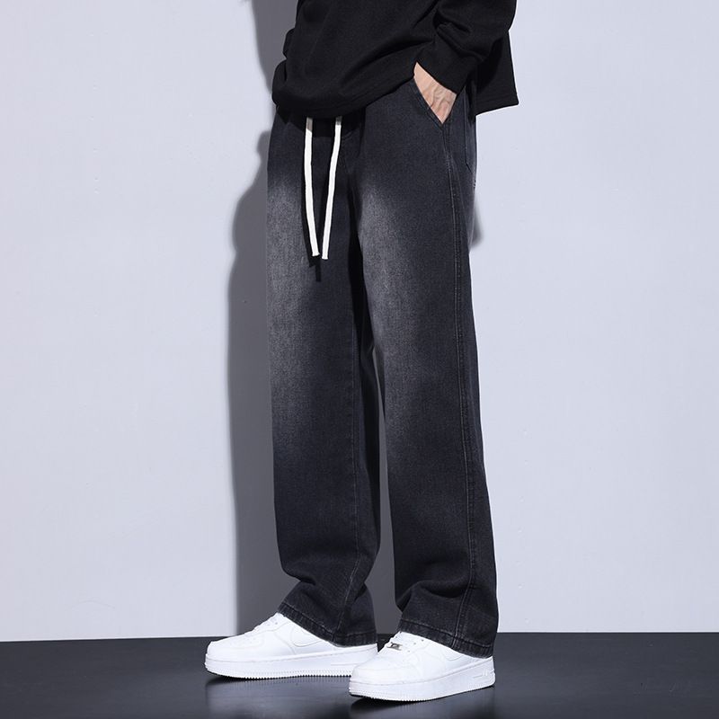 Men's Clothing Jeans Black Pants Loose Casual Straight Pants Trousers_mkmklike.com