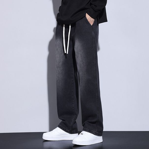 Men's Clothing Jeans Black Pants Loose Casual Straight Pants Trousers_mkmklike.com