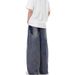 2025 American Graffiti Jeans, High Street Vintage Vibe Loose Wide-Leg Straight Leg Versatile Washed Distressed Men's Long Pants_mkmklike.com