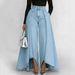 New Wide Leg Denim Pants For Women Extra Long Casual Solid Color Independent Websites_mkmklike.com