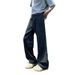 Fashionable Leopard Print Straight Leg Jeans For Men & Women - Trendy Casual Denim Pants With Drawstring Waist_mkmklike.com