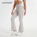Cross-border Best-selling Workwear With Pockets, High-waisted, Quick-drying Lulu Yoga Flared Pants, Peach Butt Pocket_mkmklike.com