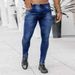 Men's Clothing New Denim Pants Ins Trend Black Slim Fit High Waist Denim Small Leg Pants_mkmklike.com