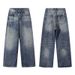 Vintage American Style Washed Straight Leg Jeans For Men & Women - Relaxed Fit Comfortable Cotton Denim Pants All Season_mkmklike.com