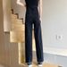 2025 High Street Women's Black Casual Jeans, Loose Wide-Leg Trendy Hong Kong Style Straight-Leg Dad Pants_mkmklike.com