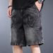 Men's Summer Denim Shorts Trendy Loose Fit Straight Leg Five Pocket Fashionable Cargo Shorts_mkmklike.com
