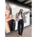 Women's Clothing Diamond Pattern Slim Fit Jeans Korean Style Loose Straight Leg Wide Leg Pants For Women_mkmklike.com