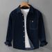Autumn Simple Denim Versatile Men's Long Sleeved Shirt Casual Loose Men's Retro Youth Shirt_mkmklike.com