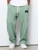 Men's Spring-autumn Trendy Brand Loose-fitting Stretchy Straight-leg Sweatpants. Waffle Fabric. Micro-bouncy Sporty_mkmklike.com