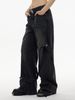 Washed Heavy Industry Splicing Jeans Men's American High Street Old Deconstruction Style Loose Casual Ruffian Handsome Straight Trousers_mkmklike.com