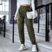 Women's Clothing New Women's Multi color Casual Overalls Multi pocket Skinny Pants Women_mkmklike.com