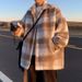 Men's Wool Plaid 2024 Autumn New Loose Casual Japanese Retro Trendy Woolen Jacket_mkmklike.com