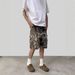 2025 Summer New American Style Leaf Camouflage Shorts Vintage Look Construction Worker Seven-point Pants Unisex_mkmklike.com