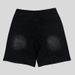 Unisex Black High-Waisted Rhinestone Embellished Denim Shorts - Gothic Style Distressed Jeans Shorts For Women Men_mkmklike.com