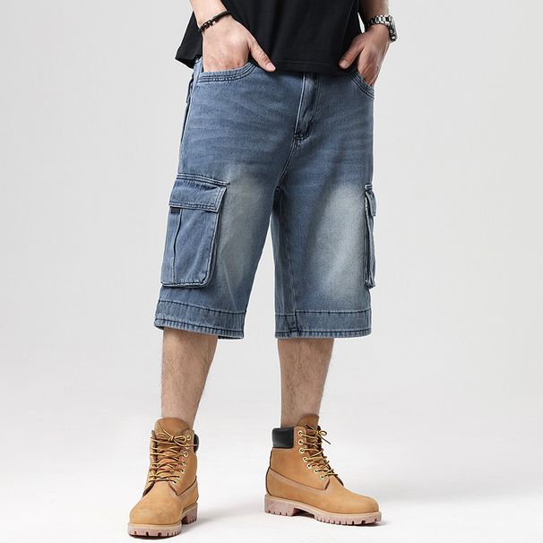 Foreign Trade Cross-border Jeans Men's High-quality European And American Skateboard Shorts Fattened Plus Size Hip-hop Heavy Shorts Men's Tide_mkmklike.com