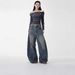 Men's Clothing American Retro Wide Leg Curved Pants Trendy Loose Fit Cool And Casual Jeans Versatile Design_mkmklike.com