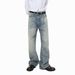 MTLCLOTHES Menswear | Vintage Washed Light Distressed Stylish Straight Wide Leg Jeans With Whiskers Versatile_mkmklike.com
