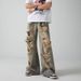 High Street Old Waste Soil Color Ripped Jeans Men's And Women's Retro Niche Design Drape And Thin Straight Beggar Trousers_mkmklike.com