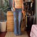 Women's Clothing Hot Girl Low Waist Washed Flared Jeans Female Casual Straight Mopping Trousers_mkmklike.com