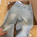 K Light Blue Rhinestone Straight Leg Jeans For Women's New Design, High Waist Slimming And Wide Leg Pants_mkmklike.com