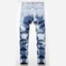 Pure Cross-Border Exclusive European Style Ripped Straight-Leg Washed White Trendy Men's Jeans 2019_mkmklike.com