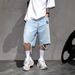 Men's Distressed Fringe Hip-Hop Denim Shorts - US Dollar Print Streetwear 5-Inch Shorts_mkmklike.com