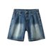 Men's Denim Shorts Trendy High Street Washed Retro Loose Fit Five Point Pants Summer_mkmklike.com