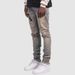 Men's Slim Fit Stretch Jeans – Rock-Inspired Ripped & Printed Denim Pants (Royal Blue) – High Street Fashion With Distressed Details_mkmklike.com