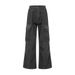 Large Pocket Cargo Flared Jeans Men's High Street Punk Washed Vintage Wrinkled Design Wide Leg Pants_mkmklike.com