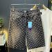 Men's American Style Jacquard Denim Shorts – Summer Loose Fit Straight Cut Casual 5-Inch Mid-Thigh Shorts_mkmklike.com
