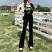 Fleece-Lined Jeans For Women, Flared Micro-Horse Hoof Pants, Autumn And Winter 2024 New High-Waisted Stretchy Wide-Leg_mkmklike.com