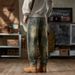 Vintage American Retro Trendy Brand Long Pants 2024 Autumn Winter New Loose Personality Ripped Patch Harem Jeans For Men_mkmklike.com